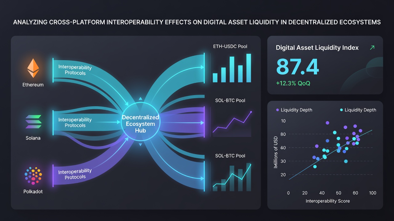 Chart showing liquidity distribution shifts across interoperable decentralized platforms in 2026